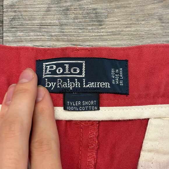 Vintage 90s Y2K Polo Ralph Lauren Red‎ Embroidered Pony AOP Mens 31 Tyler Shorts - Picture 3 of 12